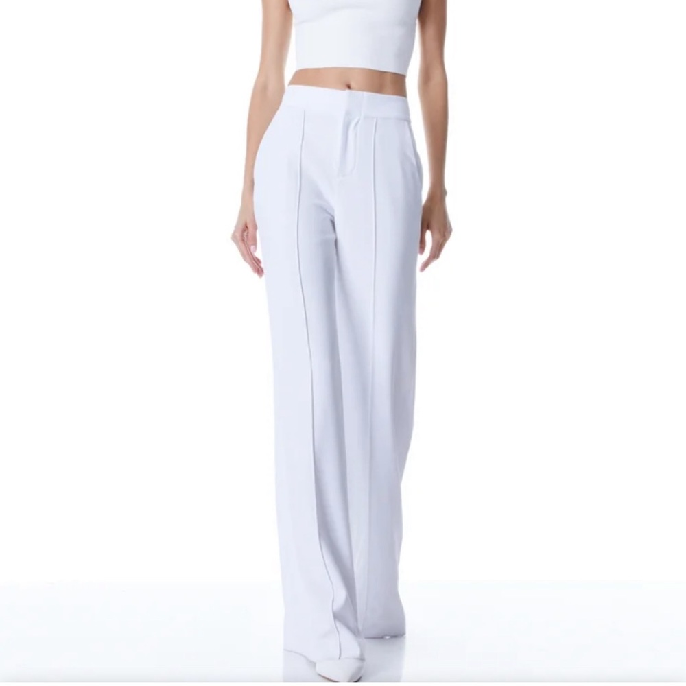 Alice + Olivia DYLAN HIGH WAISTED WIDE LEG PANT size 2 hemmed for someone 5’4’’